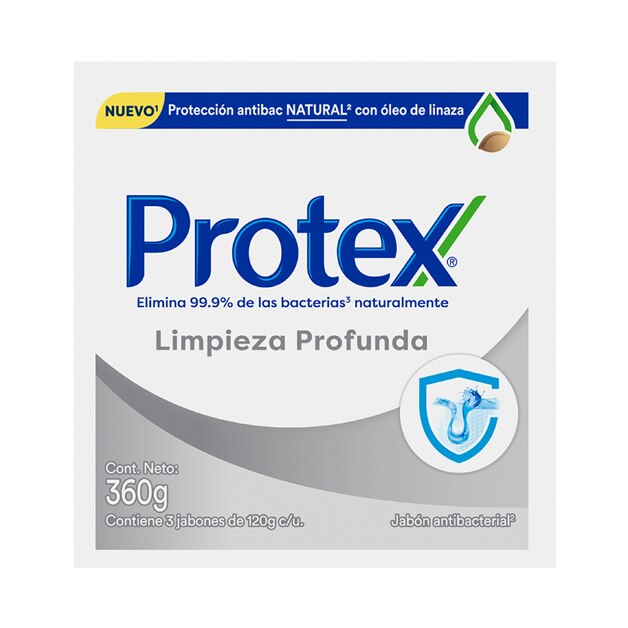 Protex® Limpieza Profunda Jabón en Barra 3x120g Protex® Limpieza Profunda Jabón en Barra 3x120g