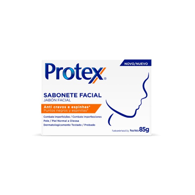 Jabón Facial en Barra Puntos Negros y Espinillas Protex® 85g