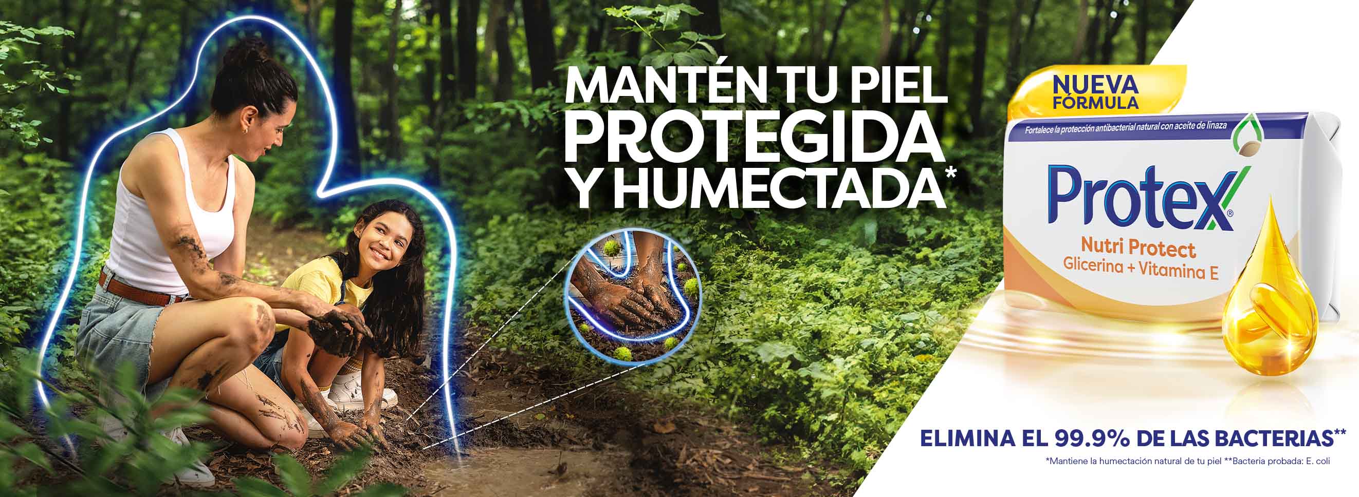 Jabón antibacterial Protex Nutri Protect con glicerina y vitamina E