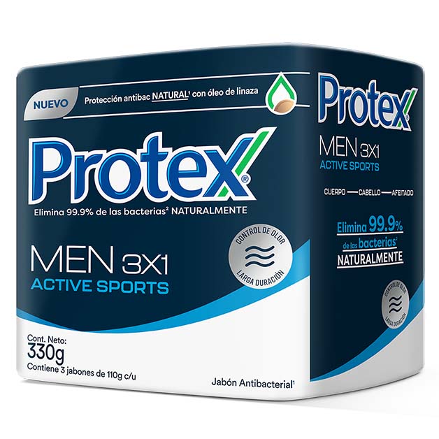 Protex® For Men Sport Jabón en Barra 3x110g