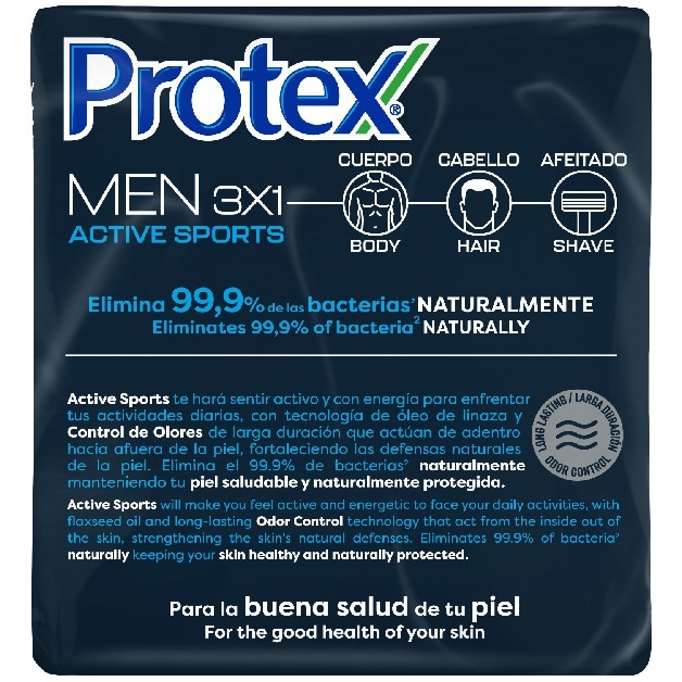 Protex® For Men Sport Jabón en Barra 3x110g Protex® For Men Sport Jabón en Barra 3x110g