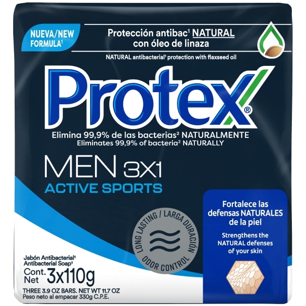 Protex® For Men Sport Jabón en Barra 3x110g